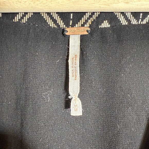 Free People Love Your Chaos Mini Dress Womens Medium Black Gold Drop Waist Tunic - Picture 9 of 15